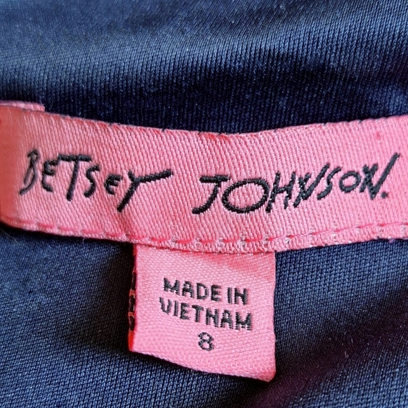 Betsey Johnson Navy Sheath Cocktail Dress Evening Wedding Occasion Pearls Event - Picture 6 of 7